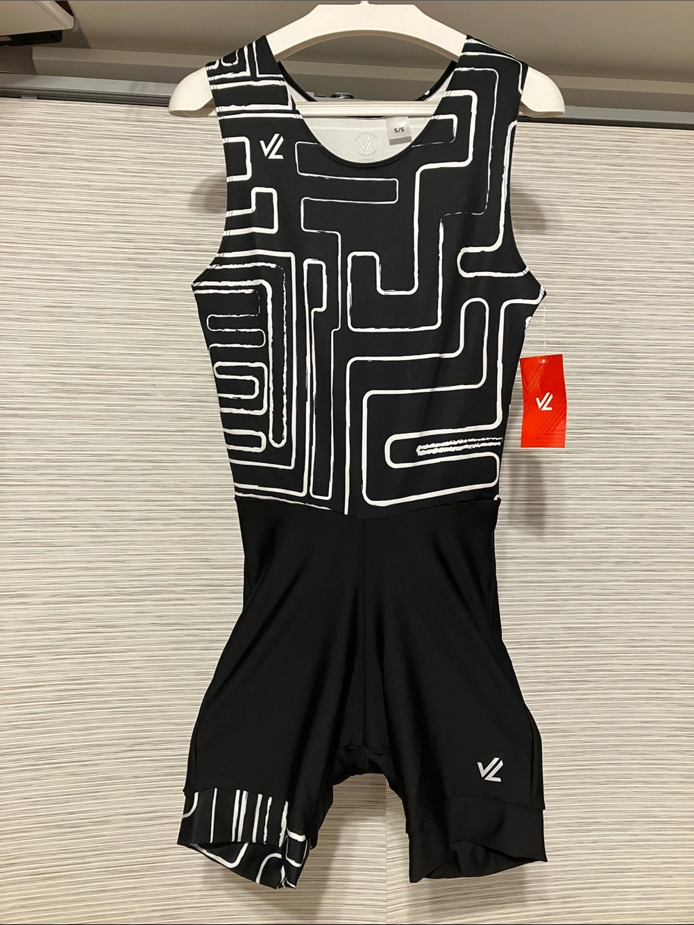 JL Racing Men's Rowing Unisuit - Black & White Geometric